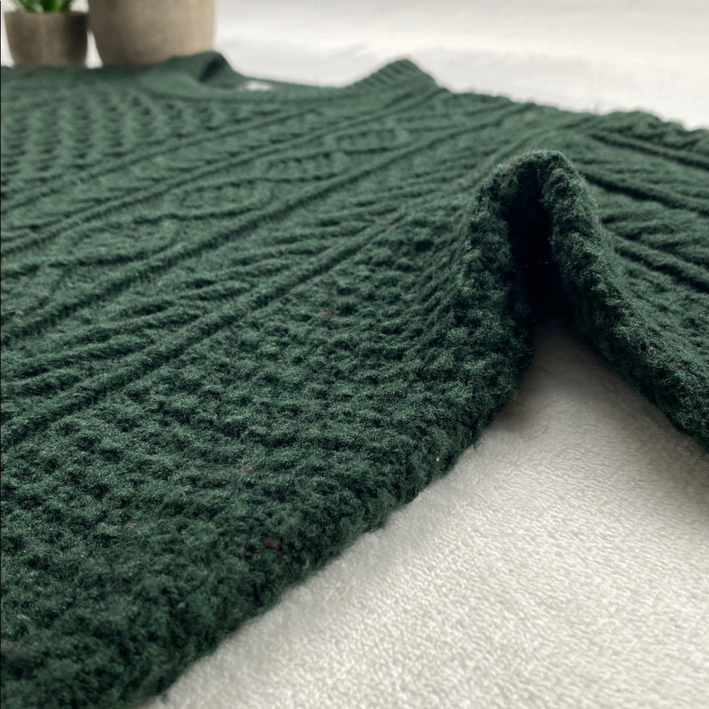 Uniqlo Low Gauge Multi Knit Crewneck Long Sleeve Pullover Sweater (Dark Green) - Picture 9 of 16